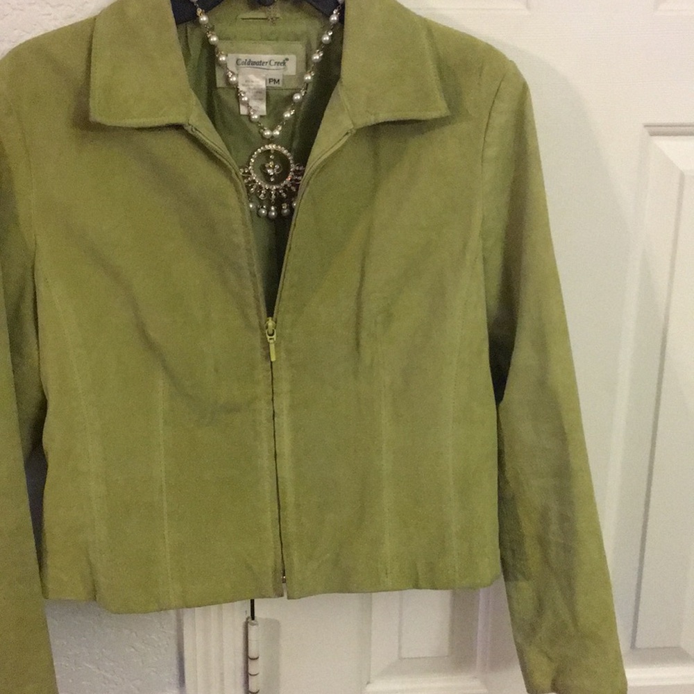 Coldwater Creek Olive Green Suede Jacket - Picture 2 of 6